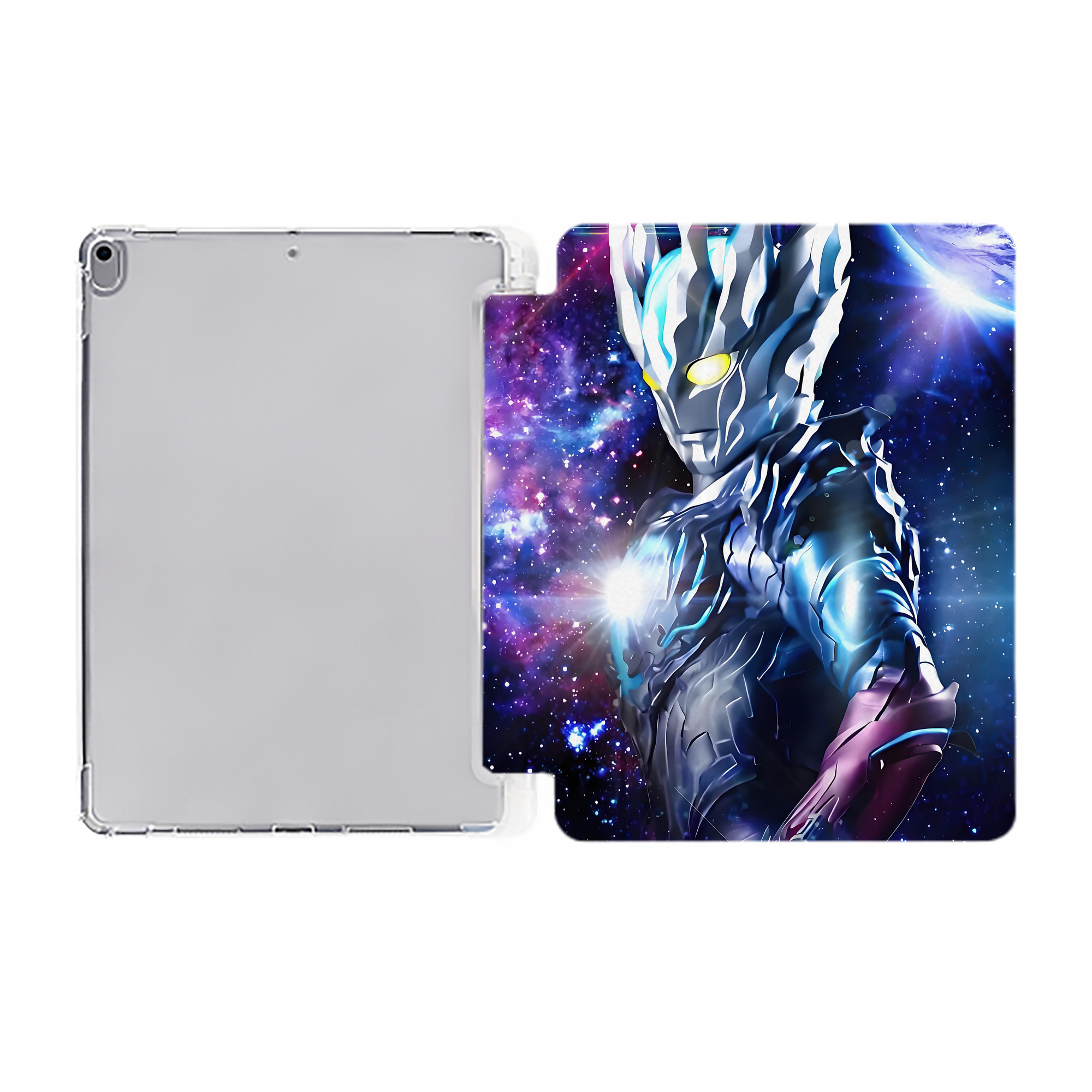 （画像用） ウルトラマン Ultraman IPad ケース ペン収納付き 三つ折りスタンド PUレザー×シリコン 対応機種9.5/10.5/10.9インチ